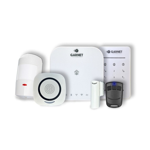 [54218] GARNET KIT ALARMA 32 ZONAS INALAMBRICAS CON  TECLADO INALAMBRICO, SIRENA INT, 1 DGW-500, 1 TX-500 Y DGM-300