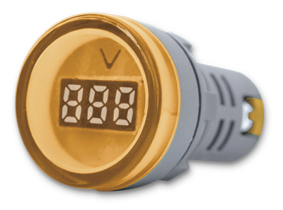 [AD22DS-YV] TBC IN MINI VOLTIMETROS DIGITALES REDONDO AMARILLO