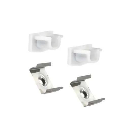 [PERACC-59BL] DEMASLED KIT DE 2 TAPAS Y 2 CLIPS PARA PERFIL DE ALUMINIO - BLANCO PER-59