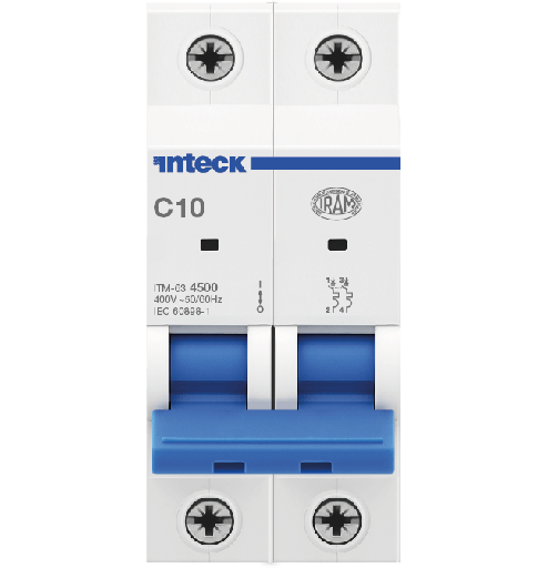 [ITM-63 2P C10 4.5KA] INTECK INT. TERMOMAGNETICO 2X10 4,5KA CURVA:C