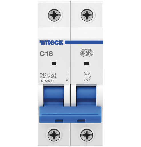 [ITM-63 2P C16 4.5KA] INTECK INT. TERMOMAGNETICO 2X16 4,5KA CURVA:C