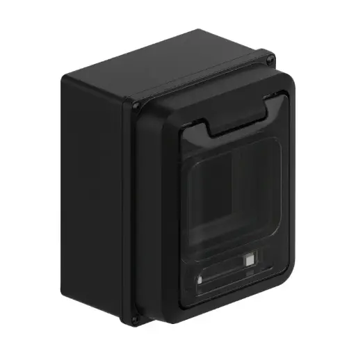 [04505FN] GENROD CAJA EXT. TM 4 BOCAS C/TAPA FUMÉ  NEGRA SISTELECTRIC NERA