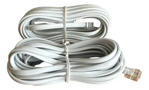 [3860] SUR CABLE PLANO TELEFONICO X 2 METROS BLANCO CON FICHAS