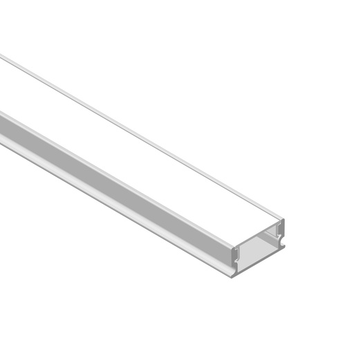 [PER-59-2M] DEMASLED PERFIL DE ALUMINIO APLICAR 16.8X6,6MM ANODIZADO, COVER OPAL BLANCO X 2M