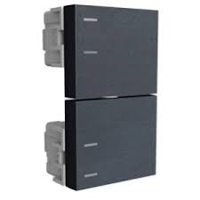 [80451] JELUZ PLATINUM TECLON 2 MODULOS INTERRUPTOR NEGROS 10A  