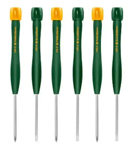 [JDSS2B06] JADEVER KIT DE DESTORNILLADORES DE PRESICION DE 6 PIEZAS - ACERO CR-V- PUNTAS MAGNETICAS- LONGITUD:50MM- PLANOS: SL2.0 - SL2.5- SL3.0 + PHILLIPS: PH0-PH00-PH000