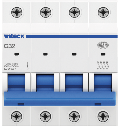 [ITM-63 4P C32 4.5KA] INTECK INT. TERMOMAGNETICO 4X32 4,5KA CURVA:C  