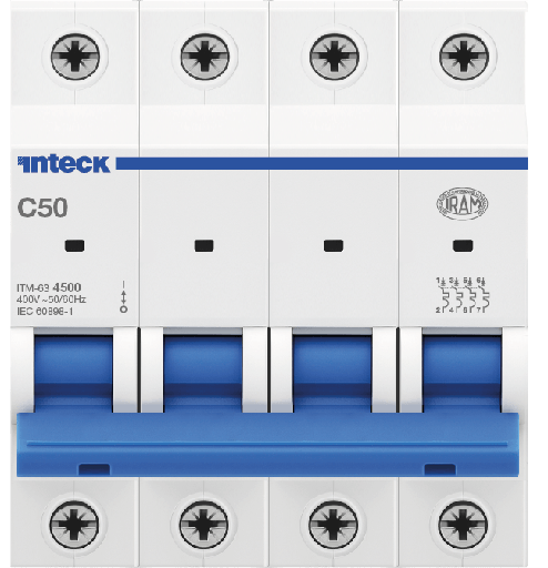 [ITM-63 4P C50 4.5KA] INTECK INT. TERMOMAGNETICO 4X50 4,5KA CURVA:C  