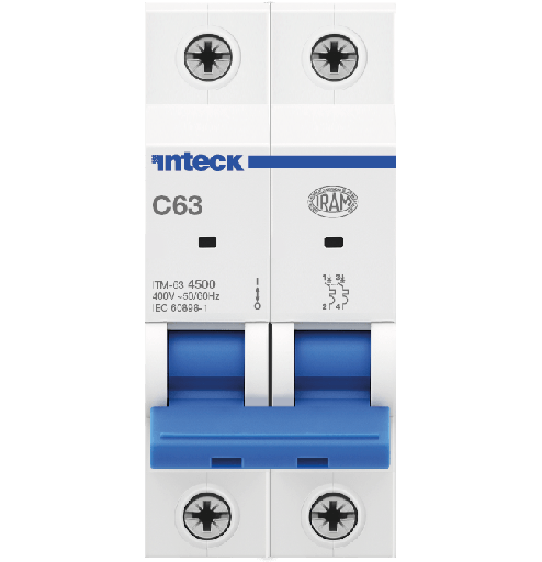 [ITM-63 2P C63 4.5KA] INTECK INT. TERMOMAGNETICO 2X63 4,5KA CURVA:C  