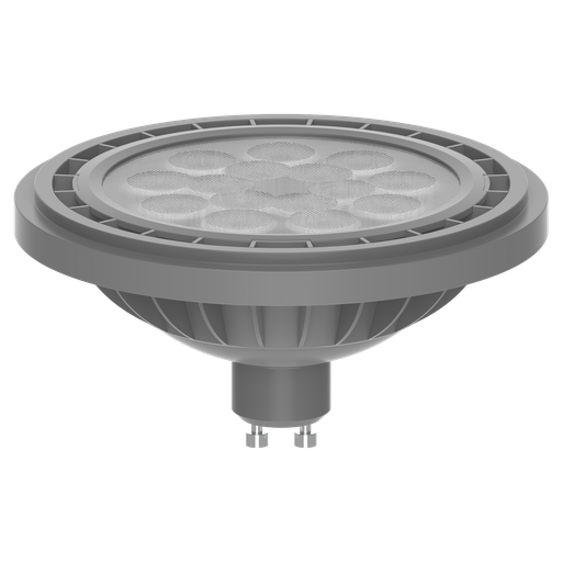 [D-111-GU10-WW] MACROLED AR111 ALUMINIO GRIS 15W GU10 CALIDO 2700K 30° DIMERIZABLE AC 200-240V