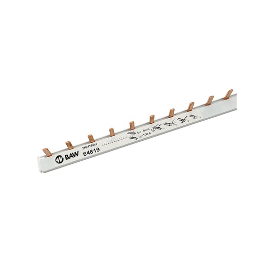 [64819] BAW PEINE DE CONEXION UNIPOLAR 80A - 22CM 12 MODULOS- 80/100A
