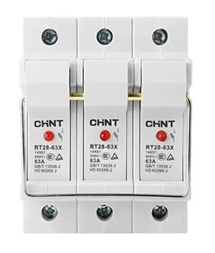 [RT28-63X 3P] CHINT BASE FUSIBLE TRIPOLAR CON LED 14X51 63A 