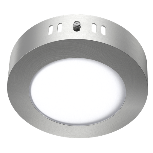 [PPR12WW] MACROLED PANEL PLAFON CIRCULAR APLICAR PLATEADO 12W CALIDO 3000K 