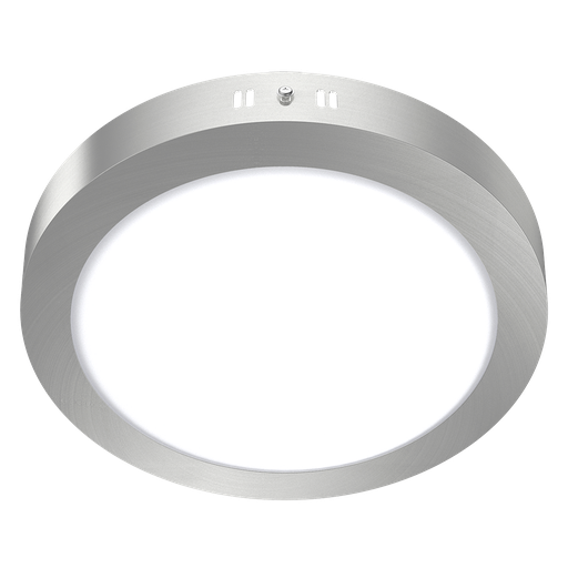[PPR18WW] MACROLED PANEL PLAFON CIRCULAR APLICAR PLATEADO 18W CALIDO 3000K 