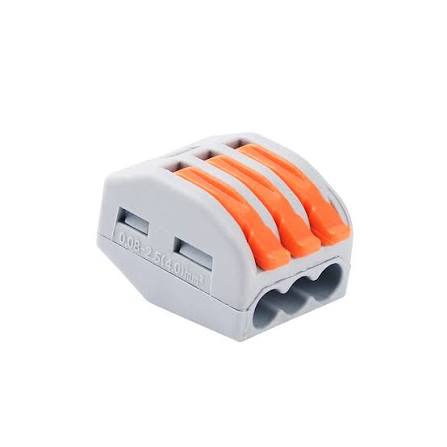[BR3PCC] BAW CONECTOR EMPALME FAST CLIP TIPO WAGO 3 POLOS 1-2.5mm2 32A 
