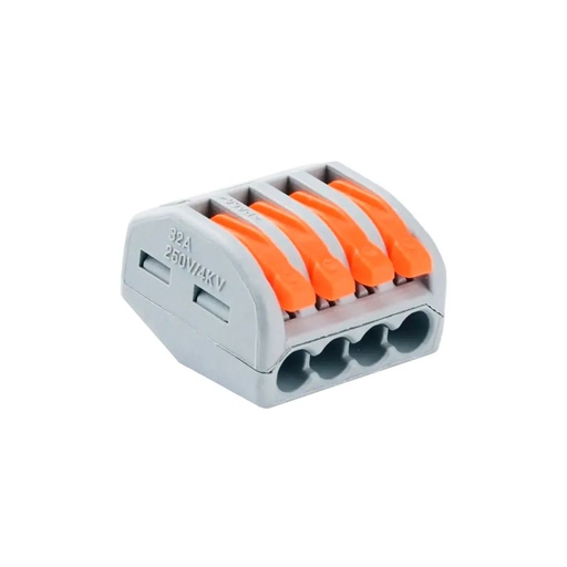 [BR4PCC] BAW CONECTOR EMPALME FAST CLIP TIPO WAGO 4 POLOS 1-2.5mm2 32A 
