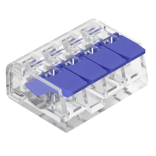 [IB-4P-4MM] INTECK BORNERA DE EMPALME DE 4 POLOS, 1 VIA ELECTRICAS, 450VM, 32A MAX, 0.2-4MM 