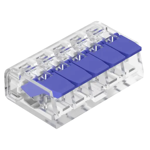 [IB-5P-4MM] INTECK BORNERA DE EMPALME DE 5 POLOS, 1 VIA ELECTRICAS, 450VM, 32A MAX, 0.2-4MM 