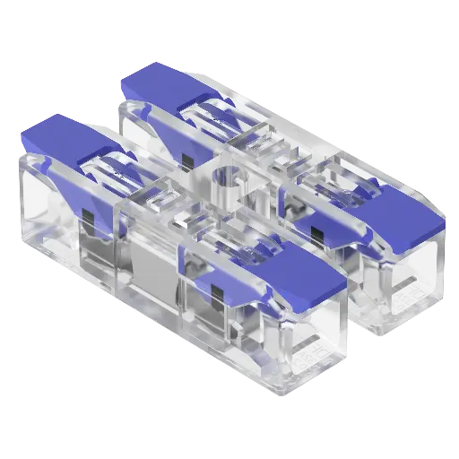 [IB-2X2-4MM] INTECK BORNERA DE EMPALME DE 2 POLOS, 2 VIA ELECTRICAS, 450VM, 32A MAX, 0.2-4MM CONEXION ENFRENTADA 