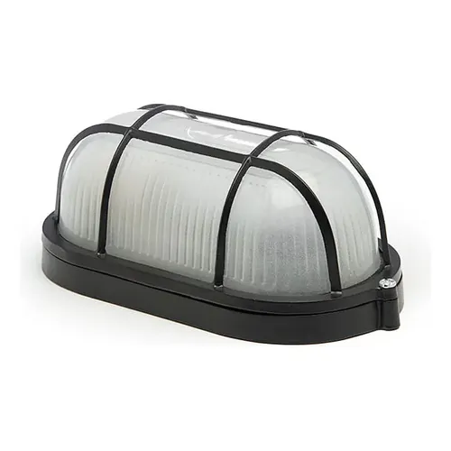 [KRONCHNG-ILU] ILUMA TORTUGA OVAL NEGRA E27 ALUMINIO/VIDRIO 